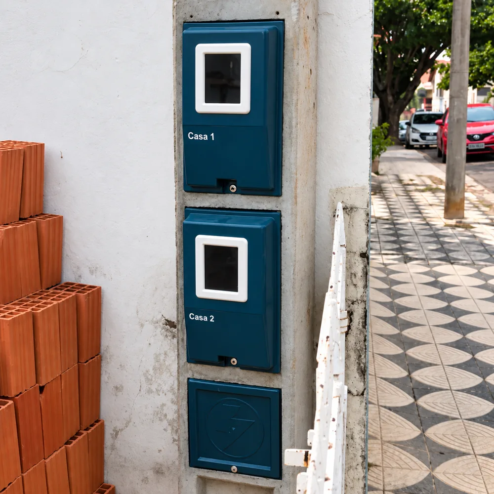 Poste bifásico com duas caixas de medição